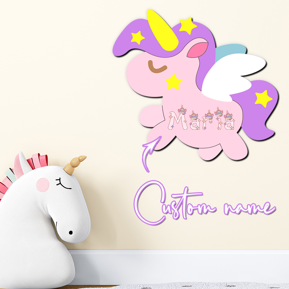Baby Nursery Decor Girl - Placa de Nome Personalizada em Madeira