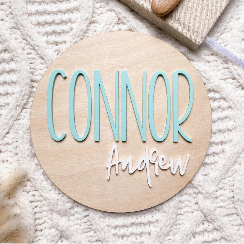 Baby Nursery Usa - Placa de anúncio de nascimento personalizada