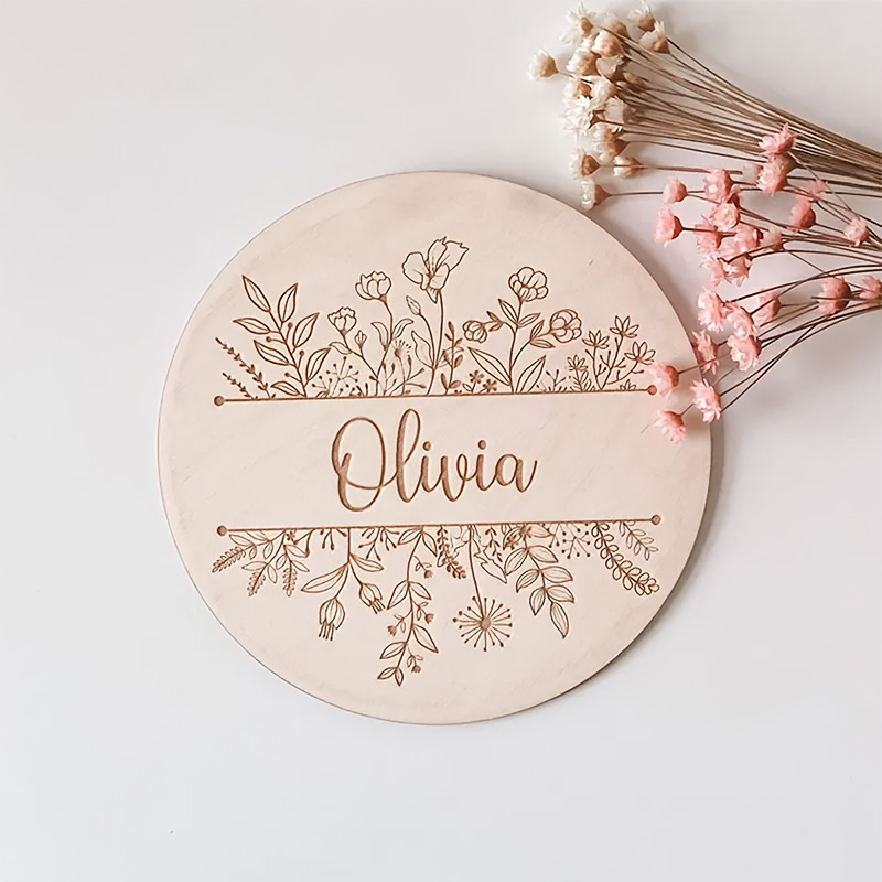 Baby Nursery Name Sign - Placa de Nome Personalizada com Gravação