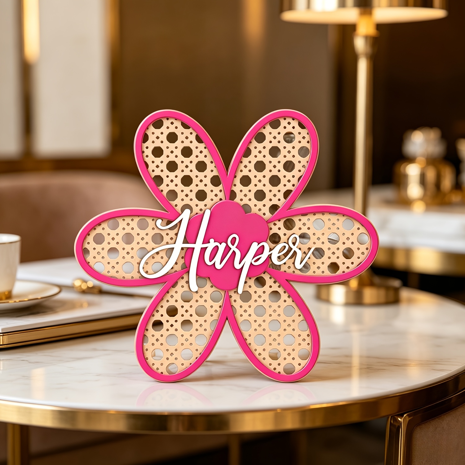 Baby Nursery Name Sign - Placa de Nome Personalizada em Rattan