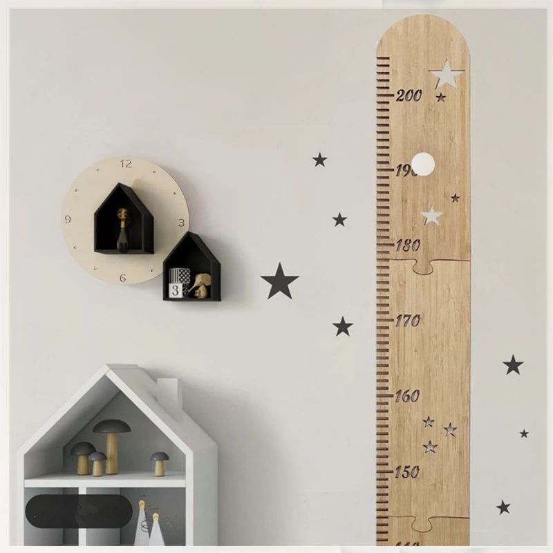 Baby Nursery Wall Decals - Nordic Wooden Height Gauge for Kids,