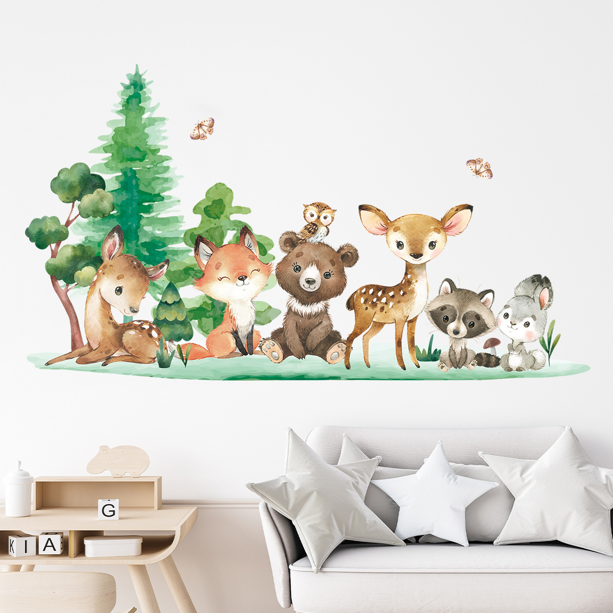 Baby Nursery Animal Theme - Floresta animais tema urso veado coelho