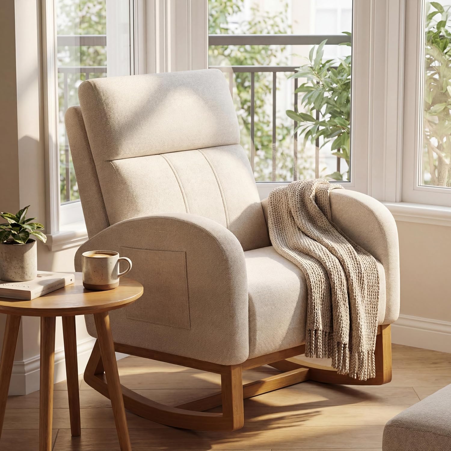 Rocking Chair Nursery - # Cadeira de Balanço Estofada com