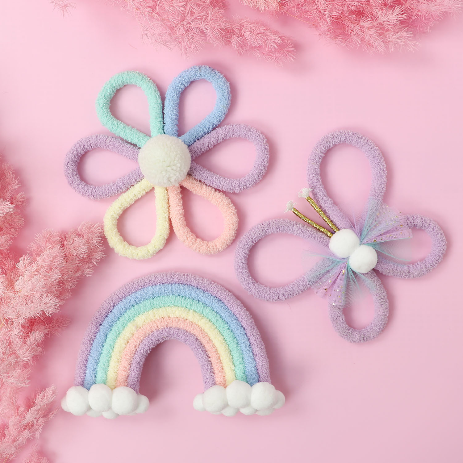 Baby Nursery Decor Girl - Decoração de Parede Borboleta e Flor