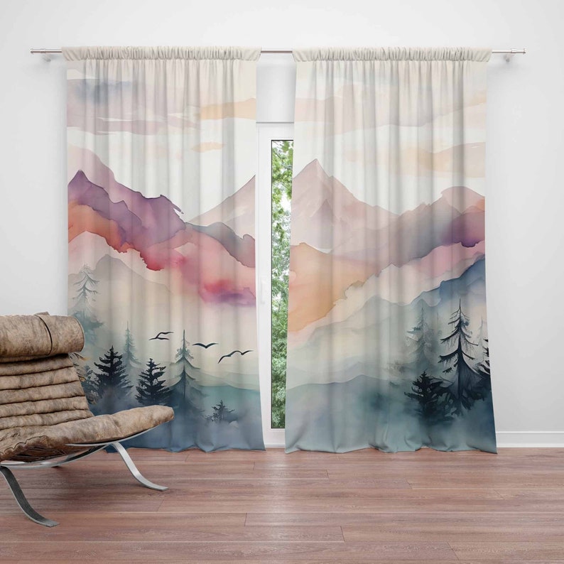 Baby Nursery Blackout Curtains - Cortina de berçário de floresta de
