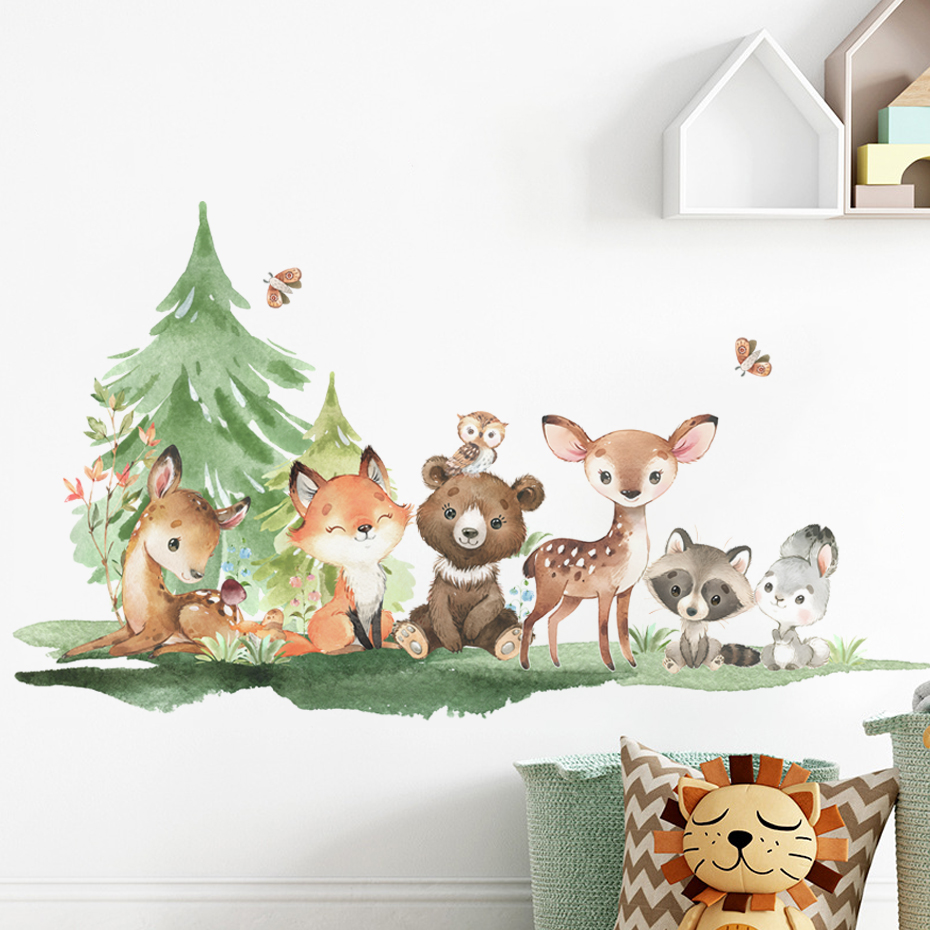 Baby Nursery Animal Theme - Floresta animais tema urso veado coelho