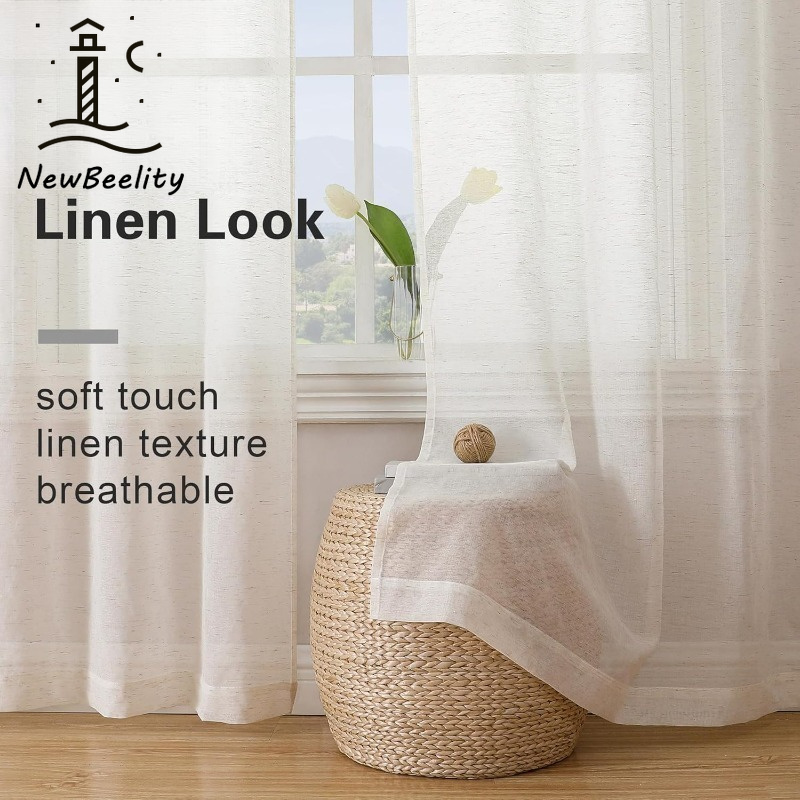Blackout Curtain Nursery - Cortinas de Tule Texturizado em Linho