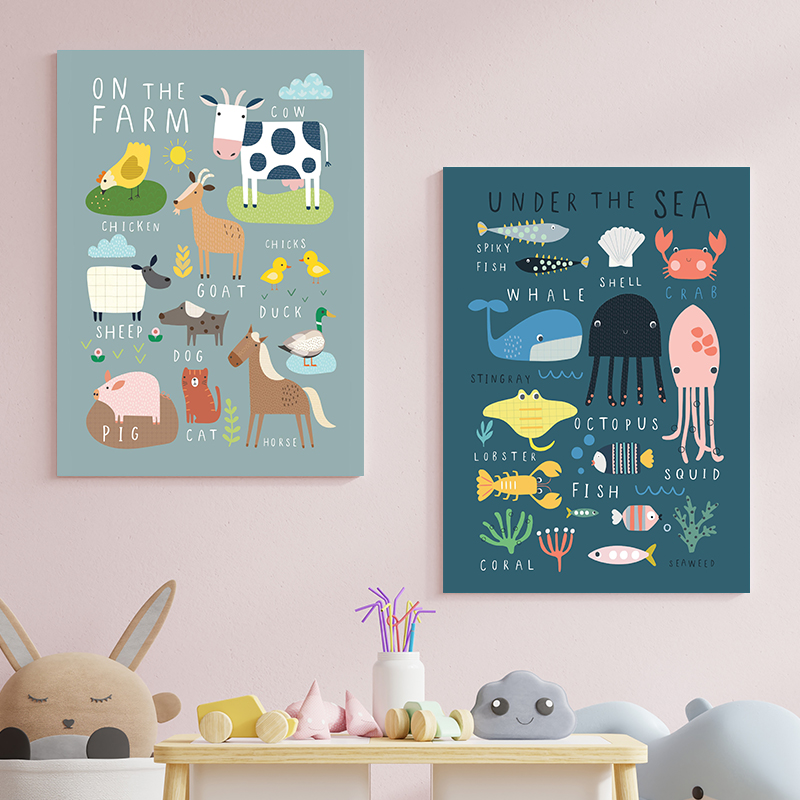 Baby Nursery Under The Sea - Pôster de arte de parede para
