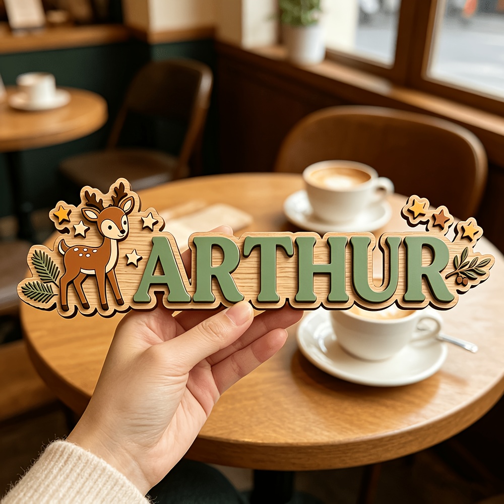 Baby Nursery Name Sign - Placa de Nome Personalizada em Madeira