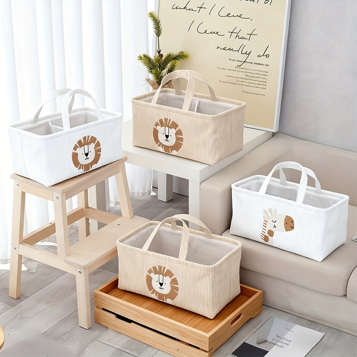 Baby Nursery Organization Ideas - Cesto Organizador Dobrável de Tecido com