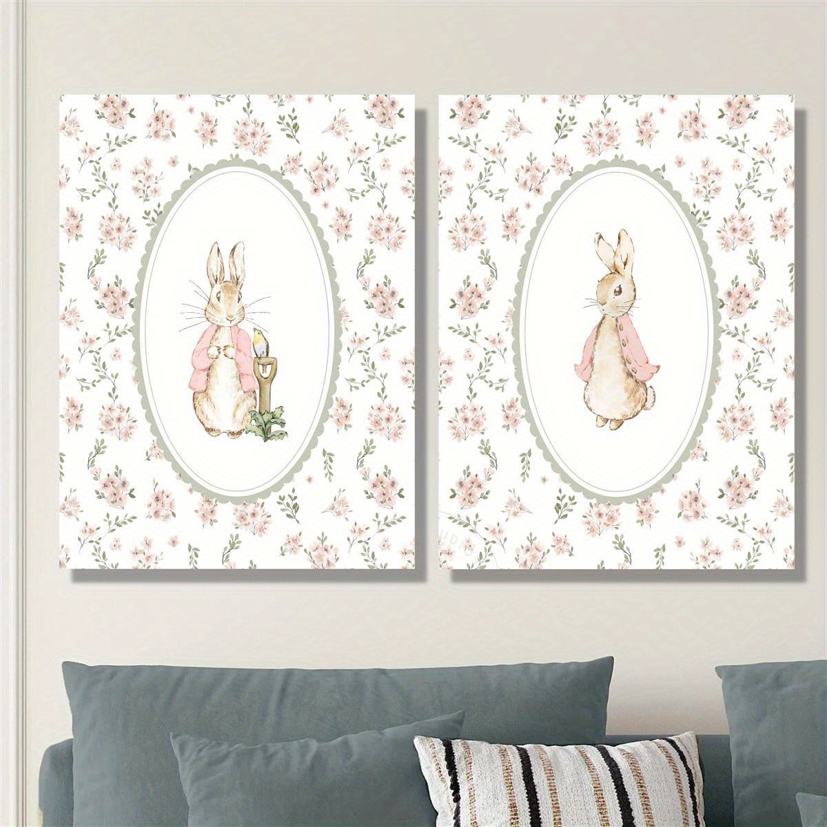 Baby Nursery Decor Girl - Conjunto de 2 Peças: Arte em