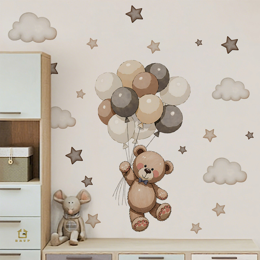 Baby Nursery Wall Decals - Adoráveis decalques de parede de ursinho