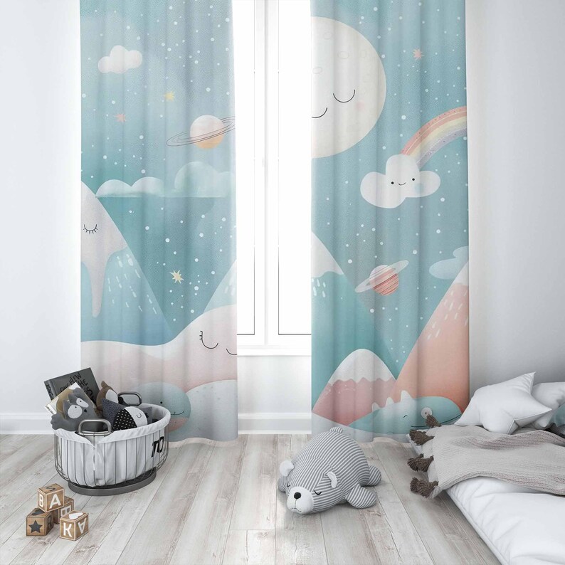 Montanha arco-íris cortinas do - Baby Nursery Blackout Curtains avaliação e preço