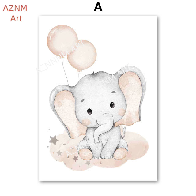 Pôsteres de elefante, balão, a - Baby Nursery Home avaliação e preço