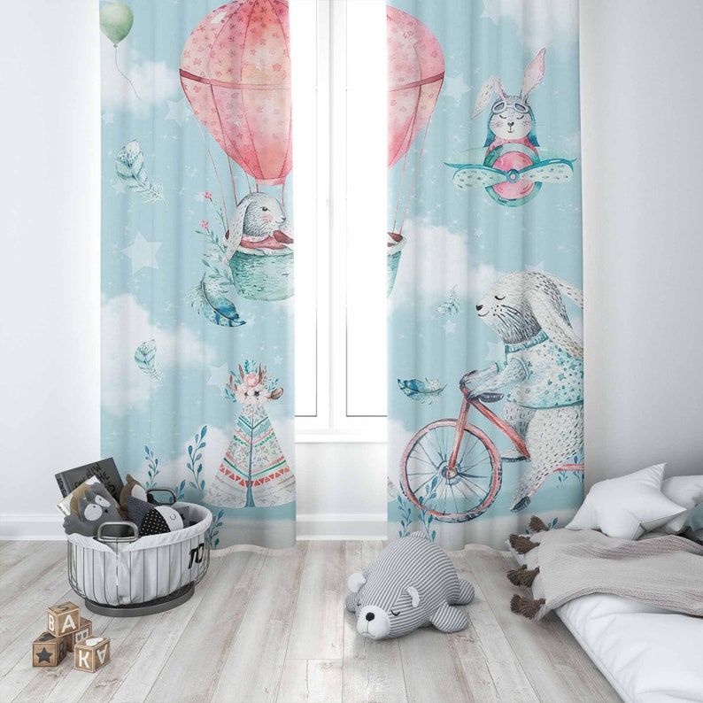 Cortina de coelho pequeno para - Baby Nursery Blackout Curtains avaliação e preço