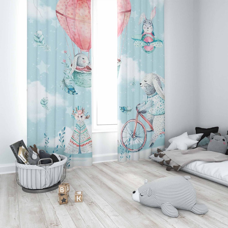Cortina de coelho pequeno para - Baby Nursery Blackout Curtains avaliação e preço