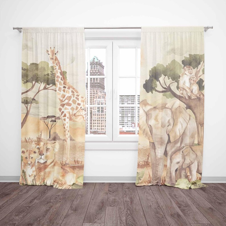 Mãe e bebê cortinas safari ani - Baby Nursery Blackout Curtains avaliação e preço