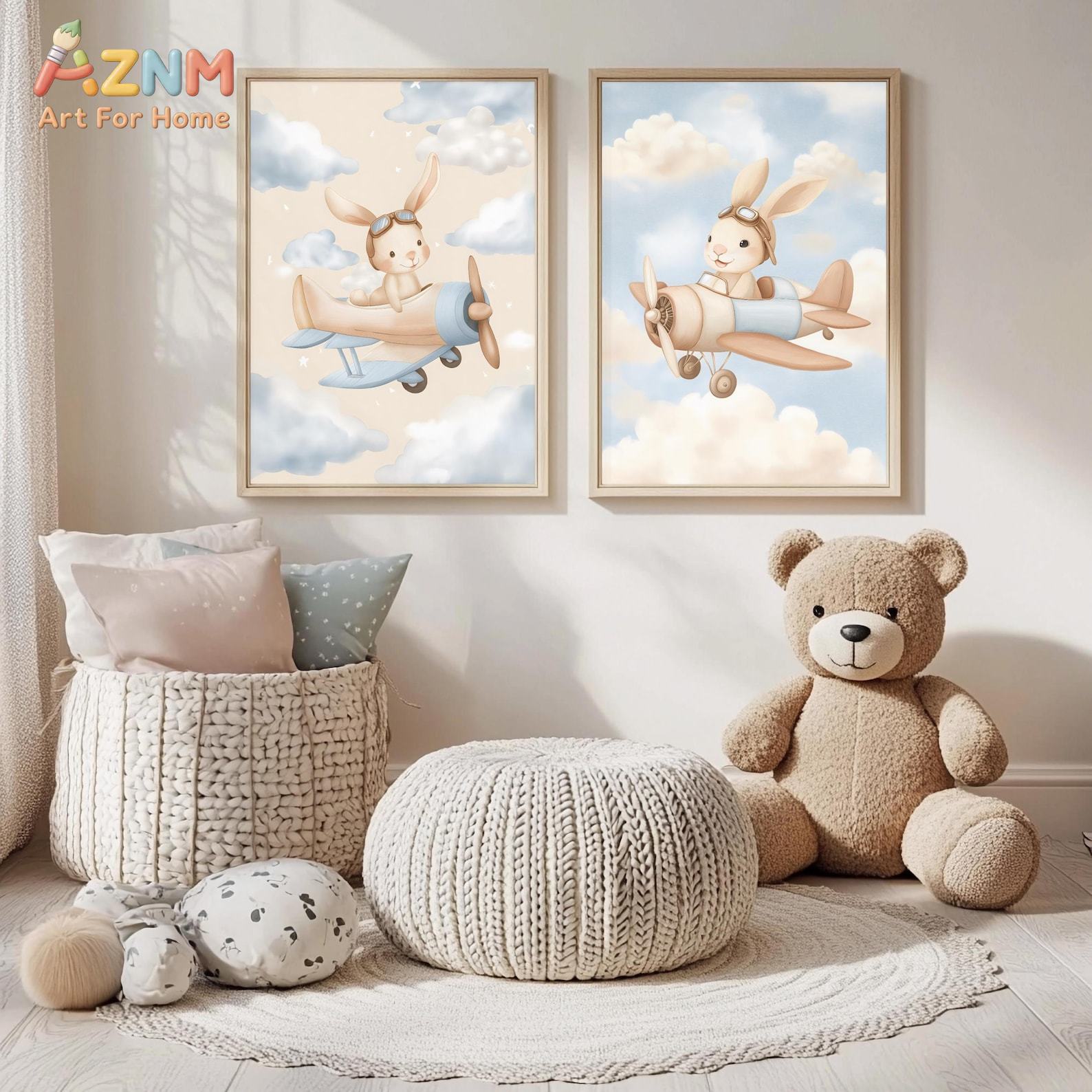 Conjunto de 2 quadros de arte  - Baby Nursery Animal Theme avaliação e preço