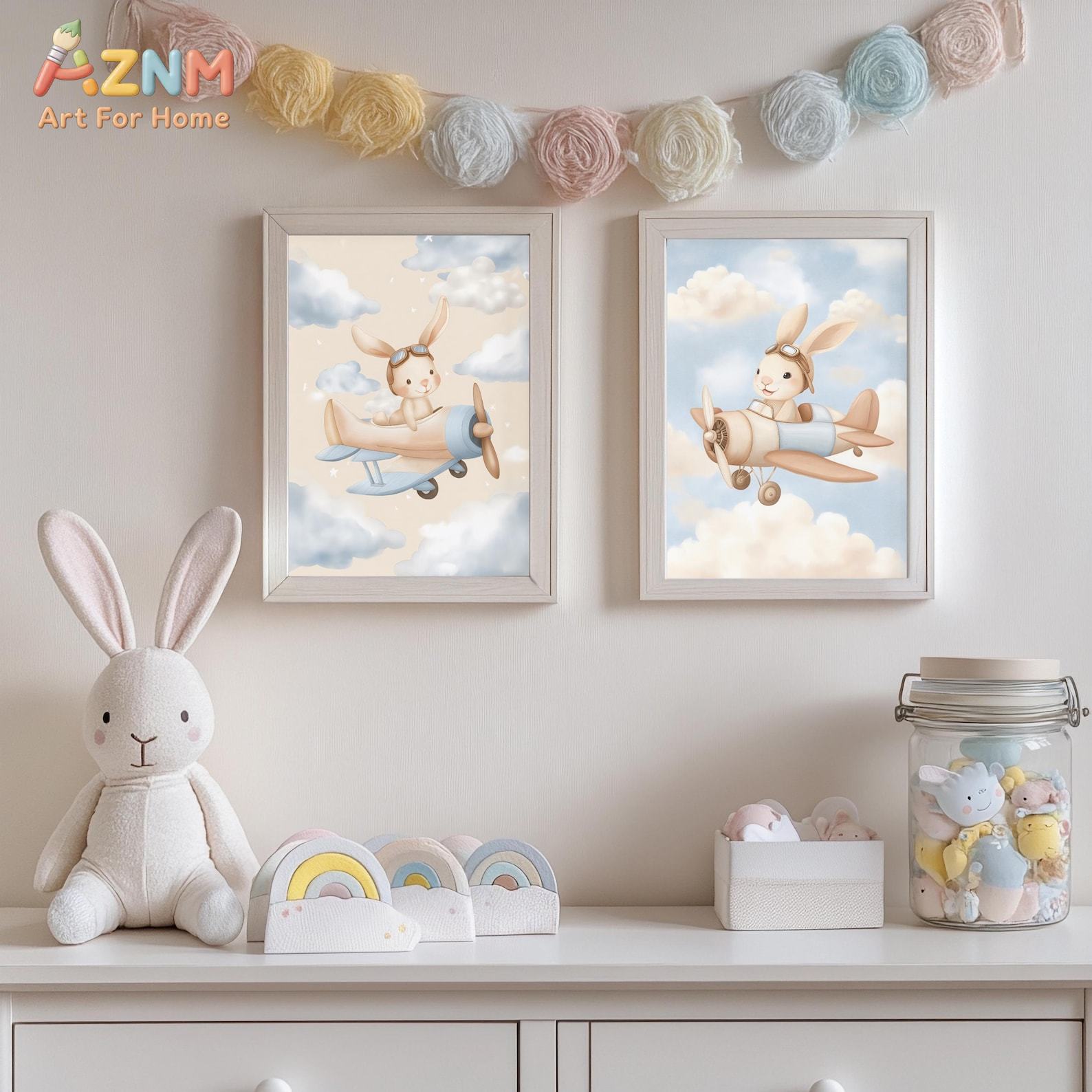 Conjunto de 2 quadros de arte  - Baby Nursery Animal Theme avaliação e preço