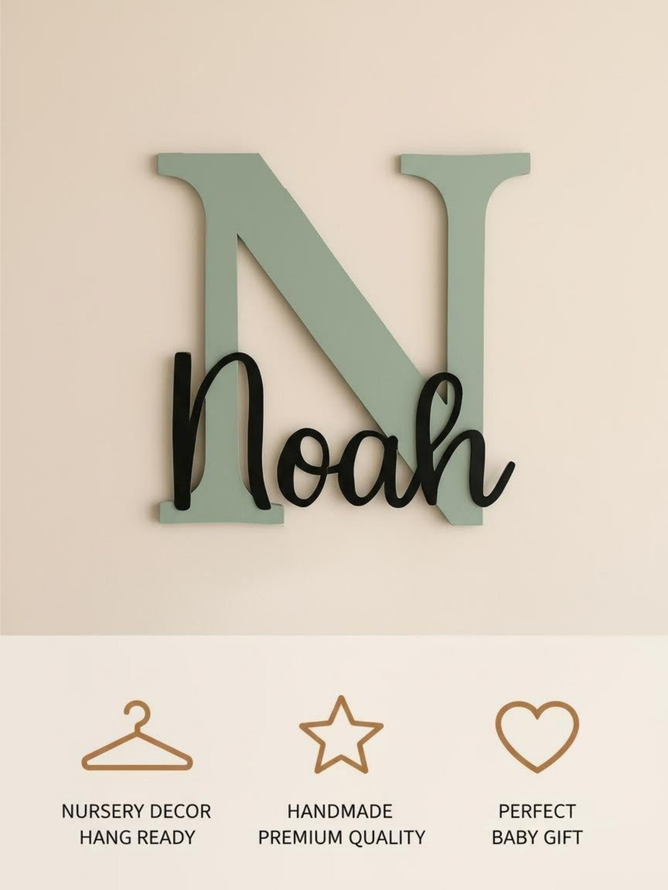 Placa de Nome Personalizada em - Baby Nursery Name Sign avaliação e preço