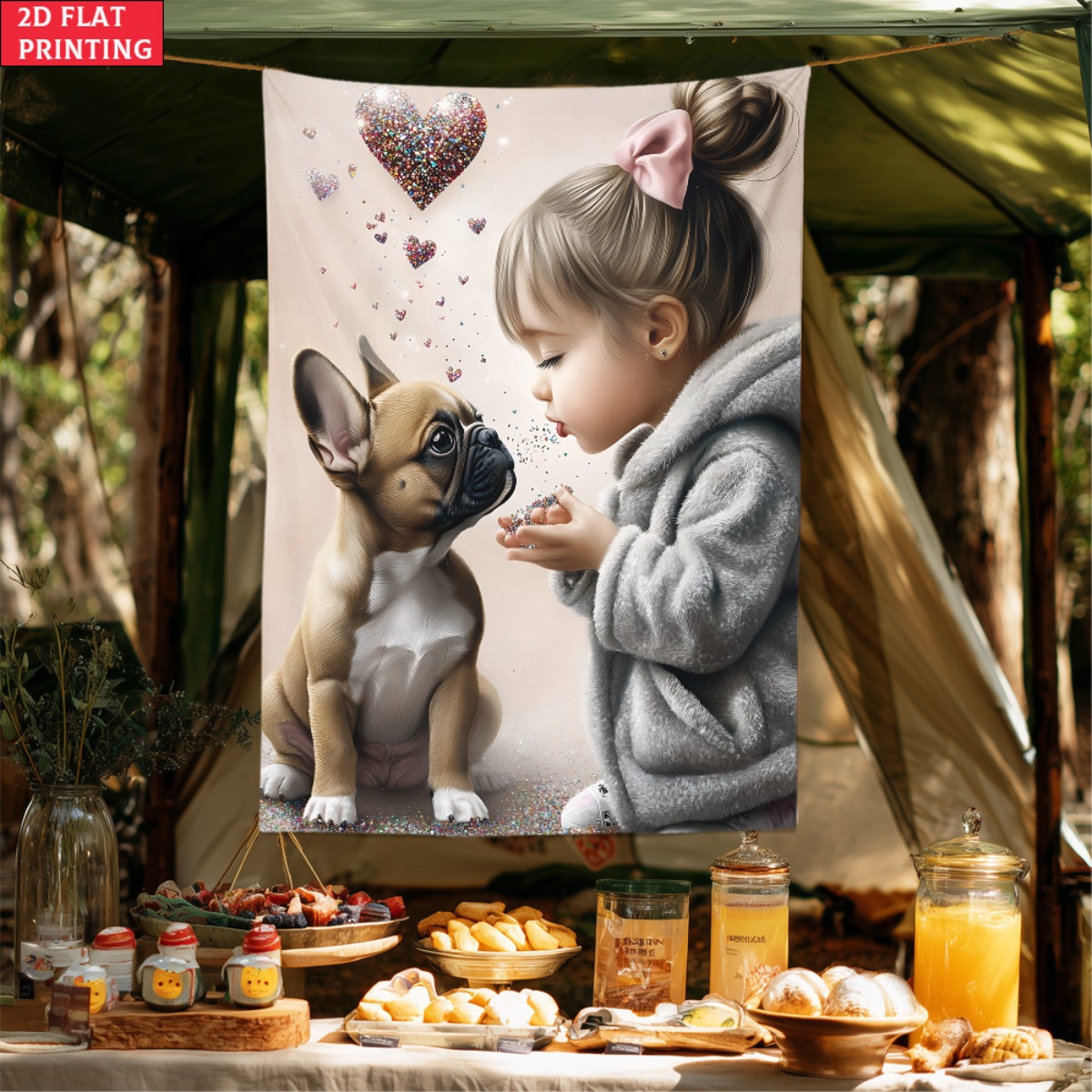 Menina com buldogue francês fi - Baby Nursery Decor Girl avaliação e preço