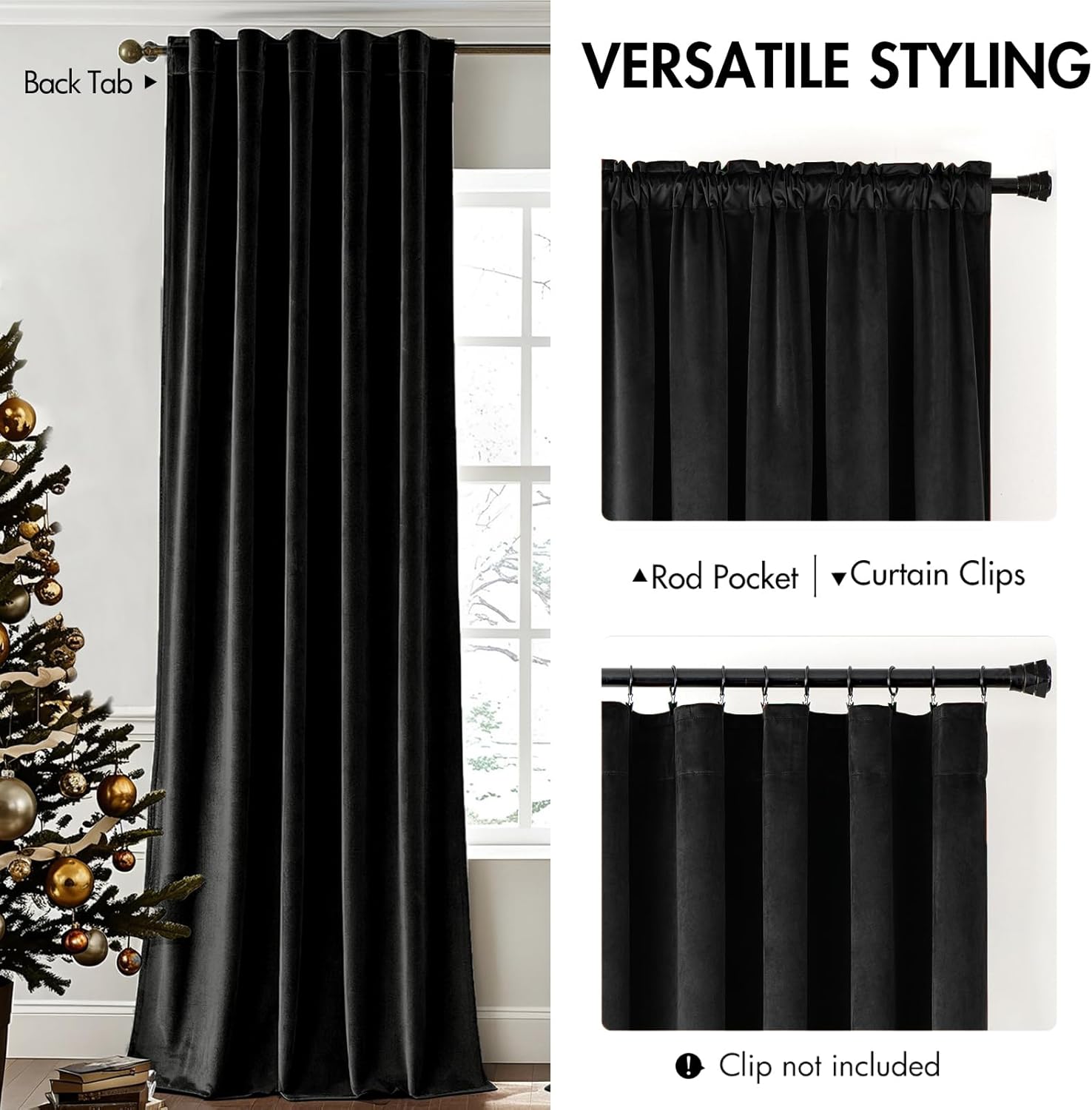 Cortinas de veludo preto, 96 p - Blackout Curtain Nursery avaliação e preço