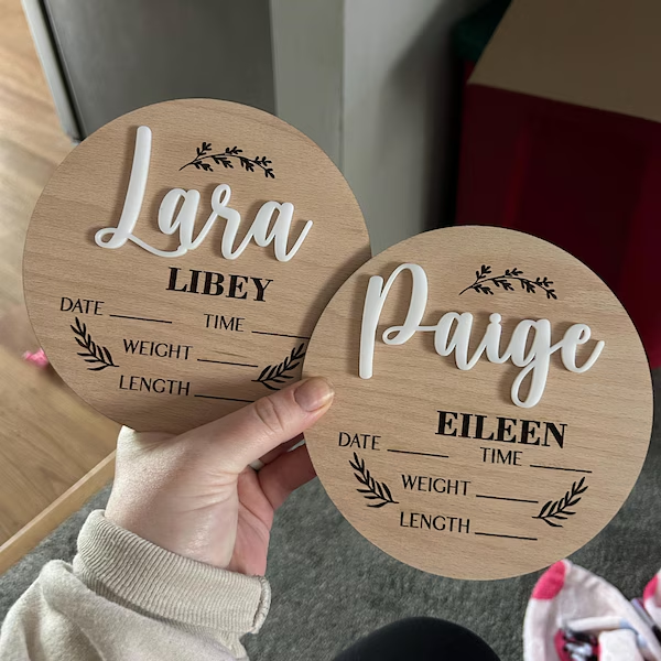 1 Placa de Madeira Personaliza - Baby Nursery Name Sign avaliação e preço
