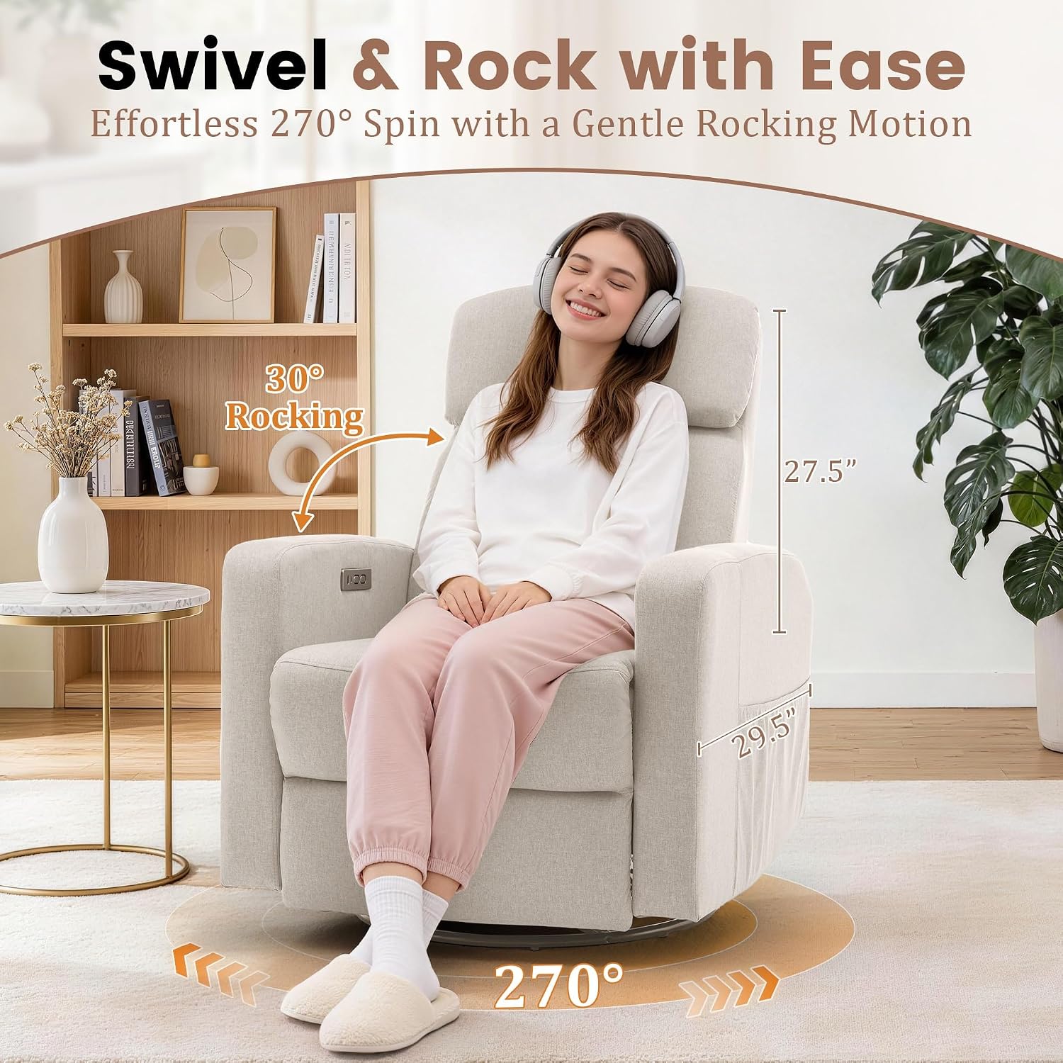 Cadeira Reclinável Elétrica pa - Rocking Chair Nursery avaliação e preço