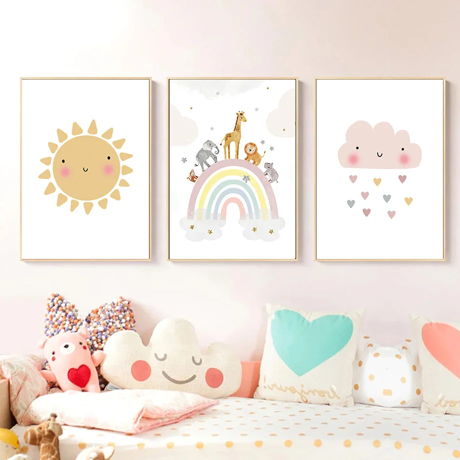 Pôsteres e impressões nórdicas - Baby Nursery Decor Girl avaliação e preço