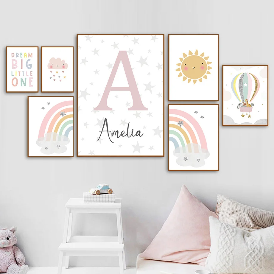 Pôsteres e impressões nórdicas - Baby Nursery Decor Girl avaliação e preço