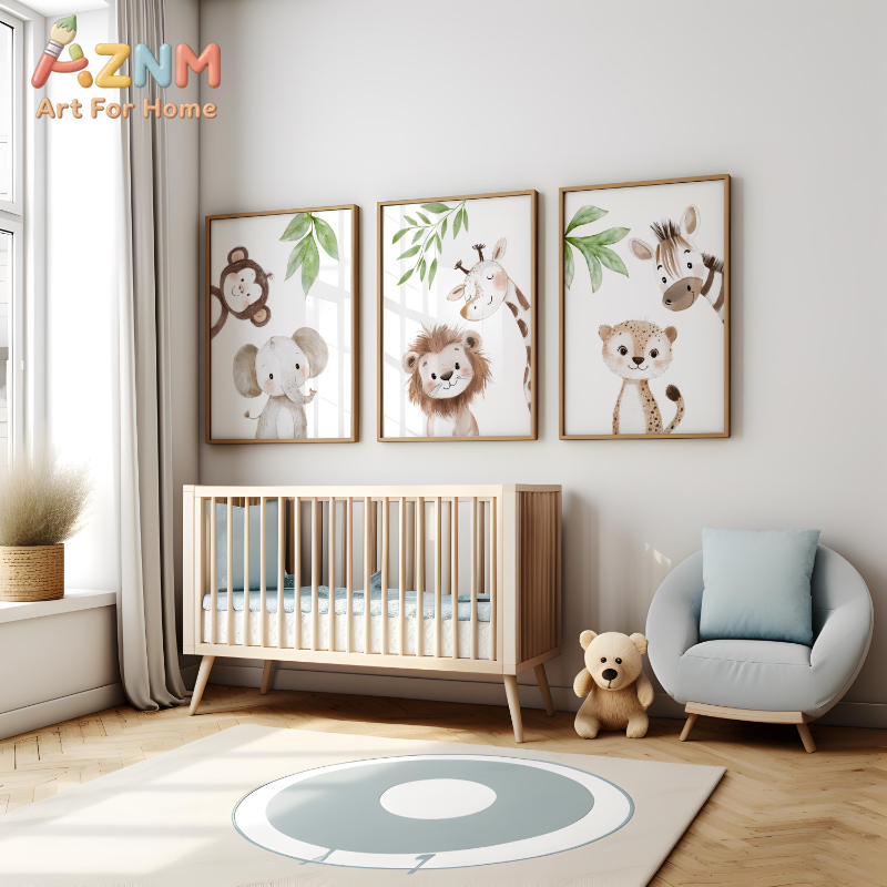 1 peça/3 peças de impressões d - Baby Nursery Animal Theme avaliação e preço