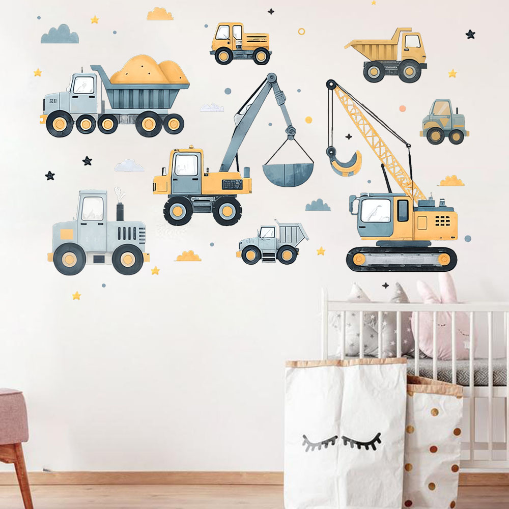 Conjunto de veículos escavadei - Baby Nursery Wall Decals avaliação e preço