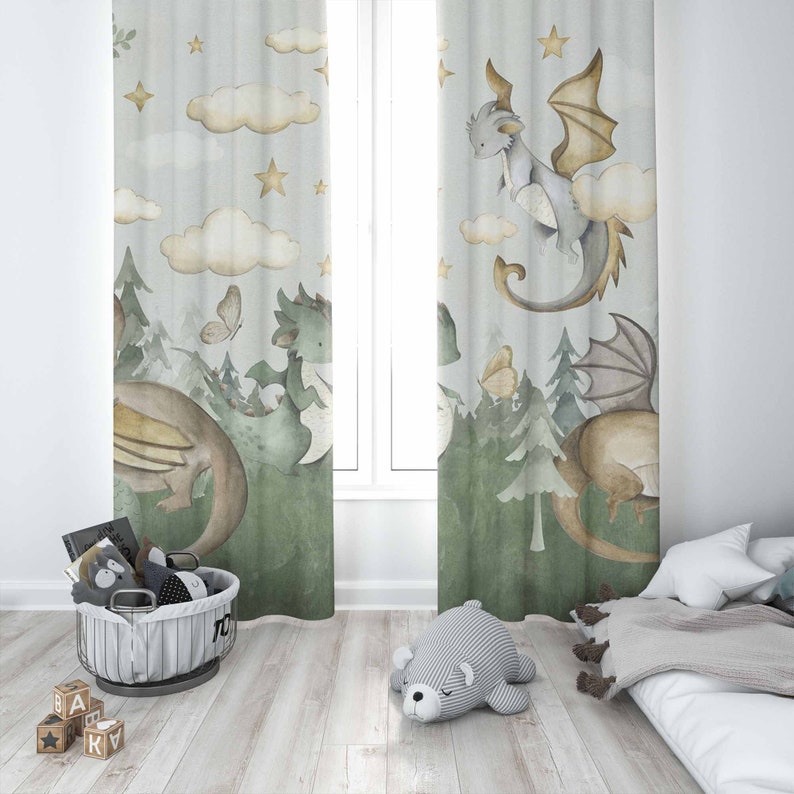 Pequeno dragão berçário cortin - Baby Nursery Blackout Curtains avaliação e preço