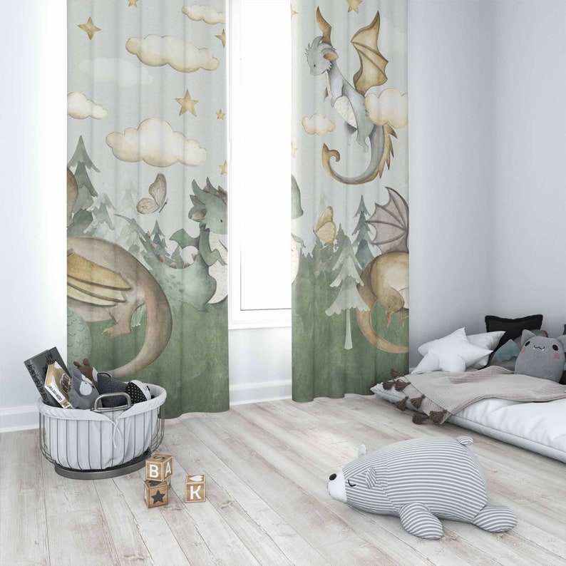 Pequeno dragão berçário cortin - Baby Nursery Blackout Curtains avaliação e preço
