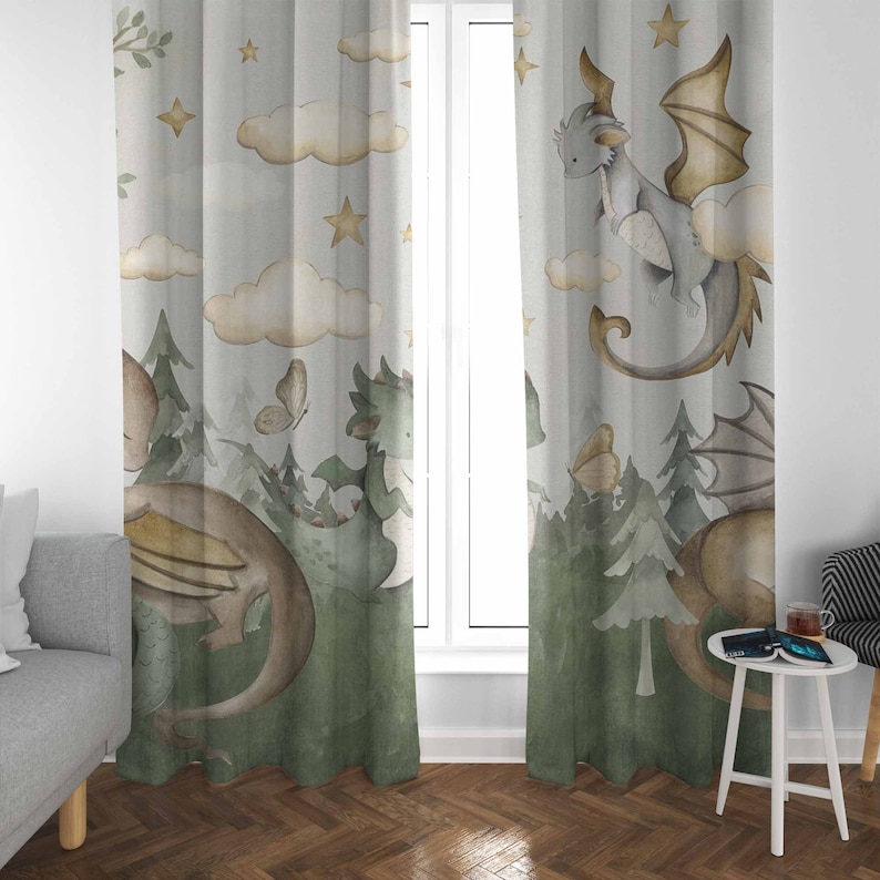 Pequeno dragão berçário cortin - Baby Nursery Blackout Curtains avaliação e preço