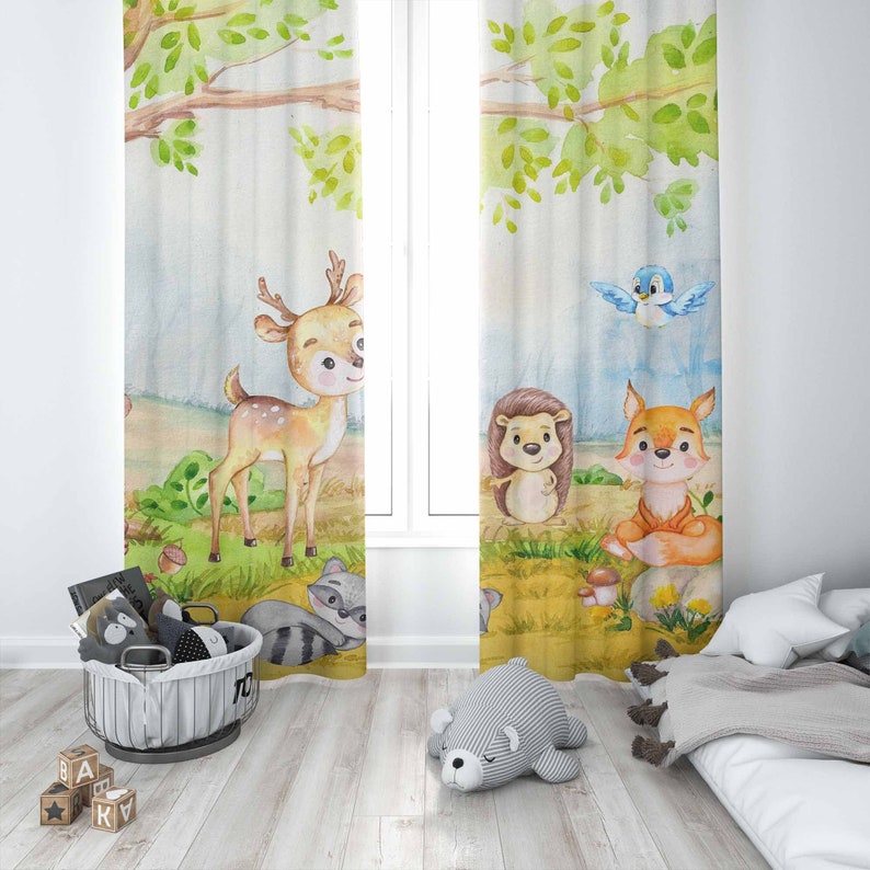 Cortinas de animais da florest - Baby Nursery Blackout Curtains avaliação e preço