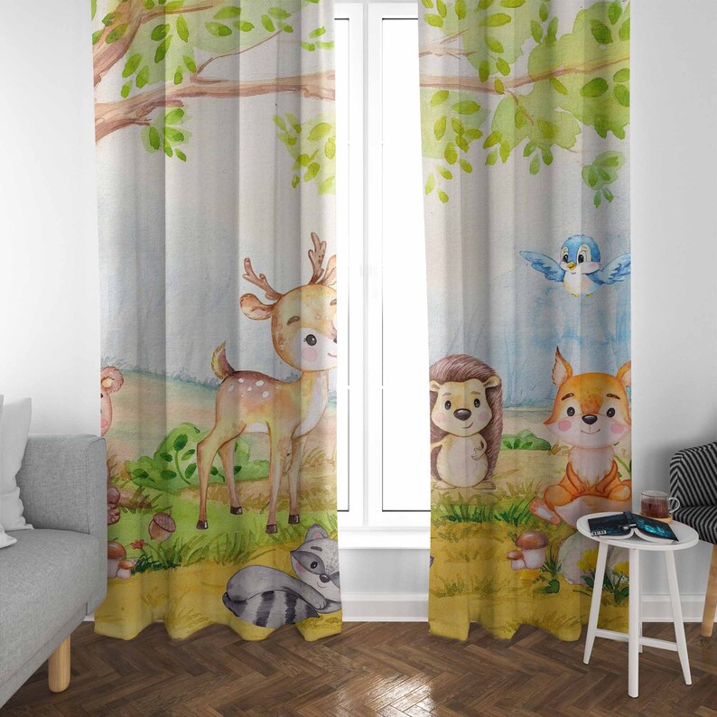 Cortinas de animais da florest - Baby Nursery Blackout Curtains avaliação e preço