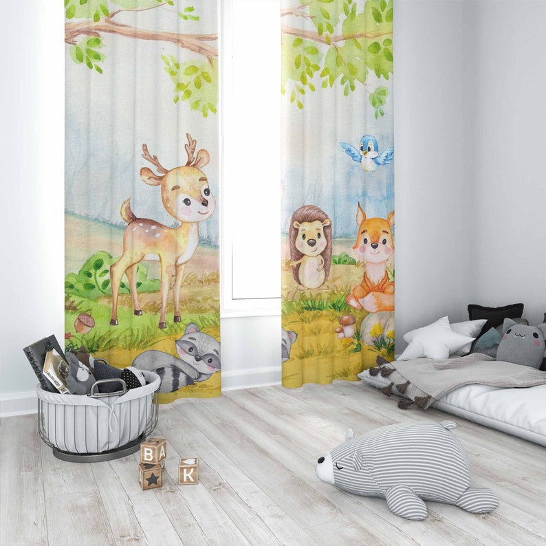 Cortinas de animais da florest - Baby Nursery Blackout Curtains avaliação e preço