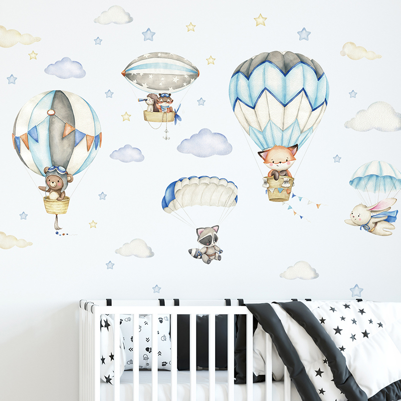 Adesivos de parede com balão d - Baby Nursery Wall Decals avaliação e preço