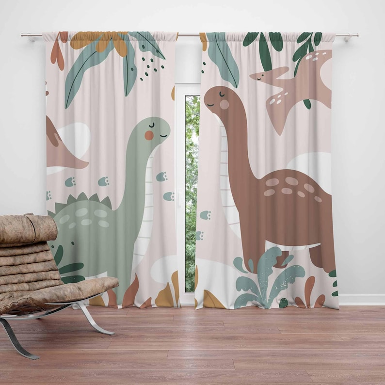 Cortinas de dinossauro para be - Baby Nursery Blackout Curtains avaliação e preço