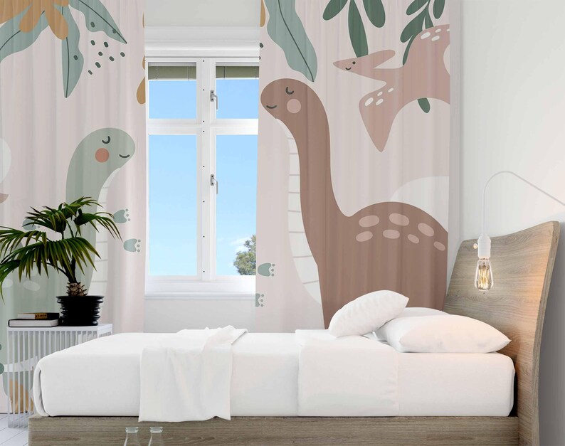 Cortinas de dinossauro para be - Baby Nursery Blackout Curtains avaliação e preço