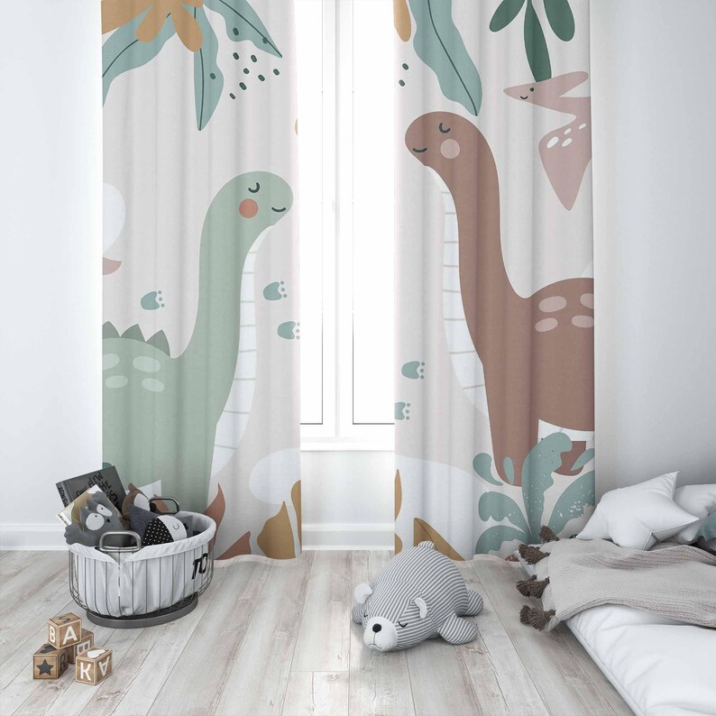 Cortinas de dinossauro para be - Baby Nursery Blackout Curtains avaliação e preço