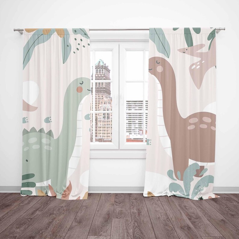 Cortinas de dinossauro para be - Baby Nursery Blackout Curtains avaliação e preço