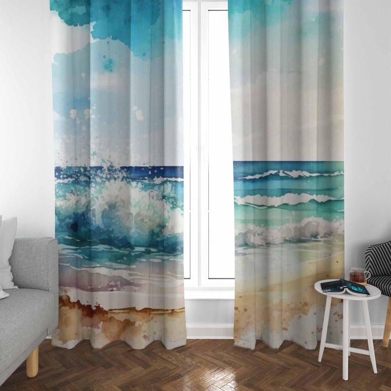 Cortinas de ondas do mar ocean - Baby Nursery Blackout Curtains avaliação e preço