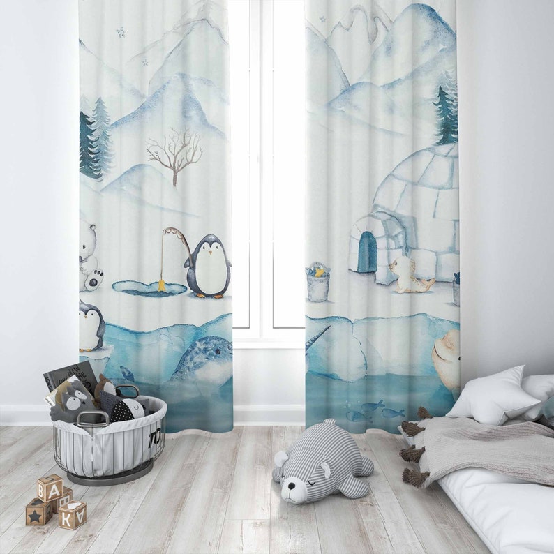 Animais árticos cortina do ber - Baby Nursery Blackout Curtains avaliação e preço