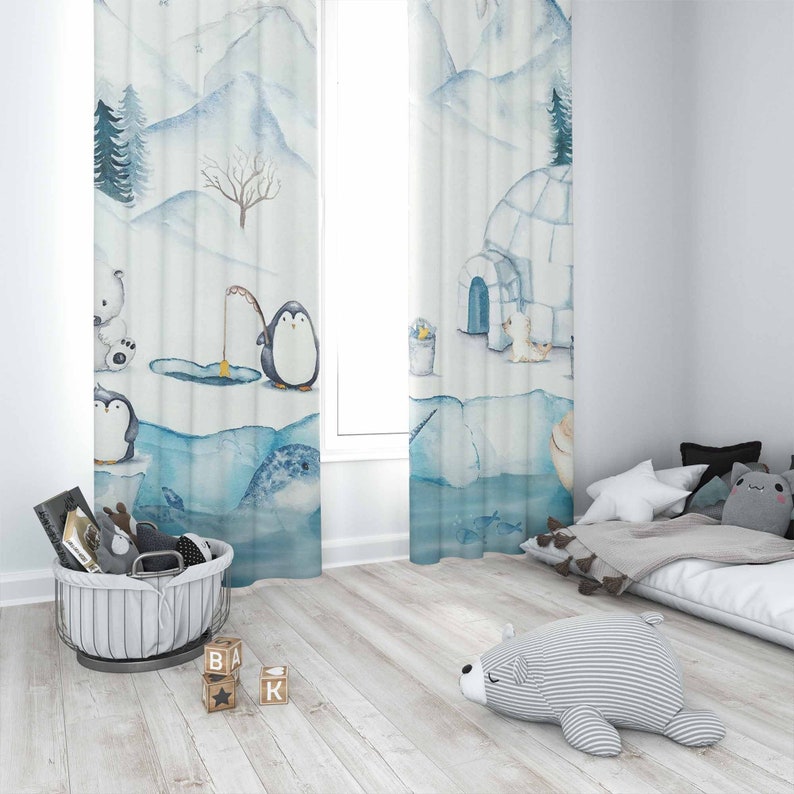 Animais árticos cortina do ber - Baby Nursery Blackout Curtains avaliação e preço