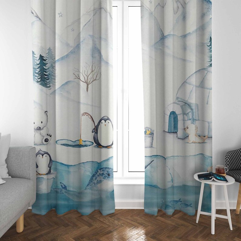 Animais árticos cortina do ber - Baby Nursery Blackout Curtains avaliação e preço