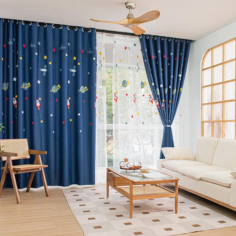 Azul marinho dos desenhos anim - Blackout Curtain Nursery avaliação e preço
