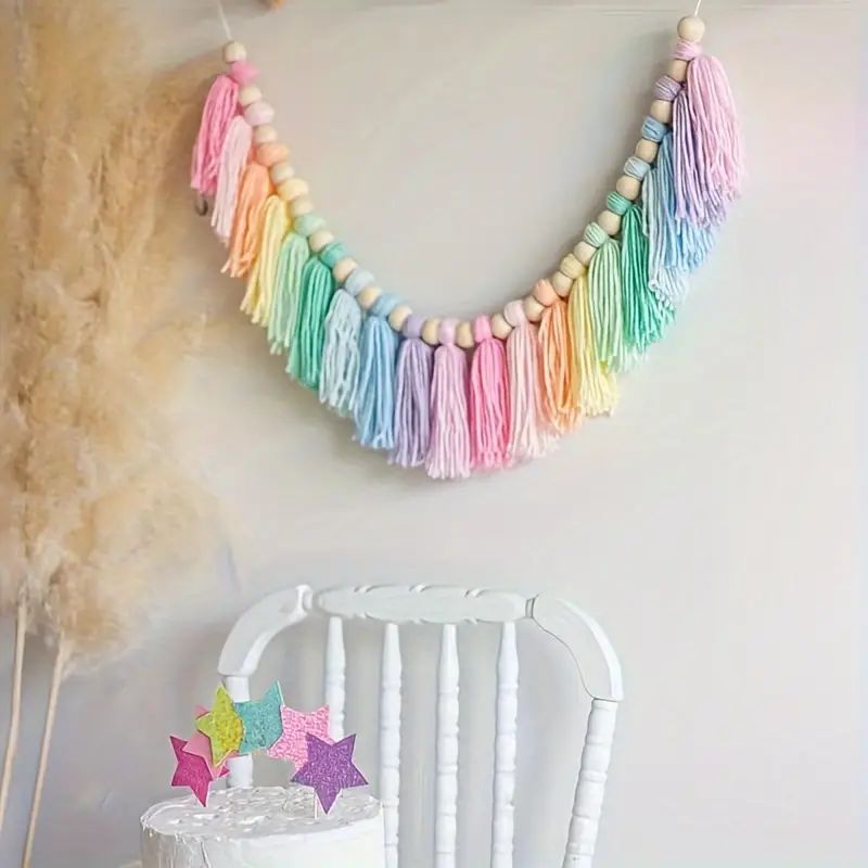 1pc boho colorido arco-íris bo - Baby Nursery Decor Girl avaliação e preço