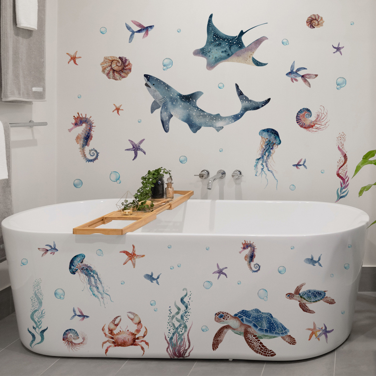 Sob o mar vida marinha adesivo - Baby Nursery Under The Sea avaliação e preço